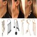 Pearl fringe ear hang no piercing exaggerated punk rivets single personality ear bone-clip trend su_ipsvogv.com