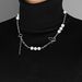 Personality Simple Sweater Necklace Men And Women Short Choker Reflective Pearl Butterfly Necklace_ipsvogv.com
