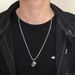 Trendy hip hop personality titanium steel necklace men's retro camera necklace solid projection pendant men's trendy sweater chain_ipsvogv.com