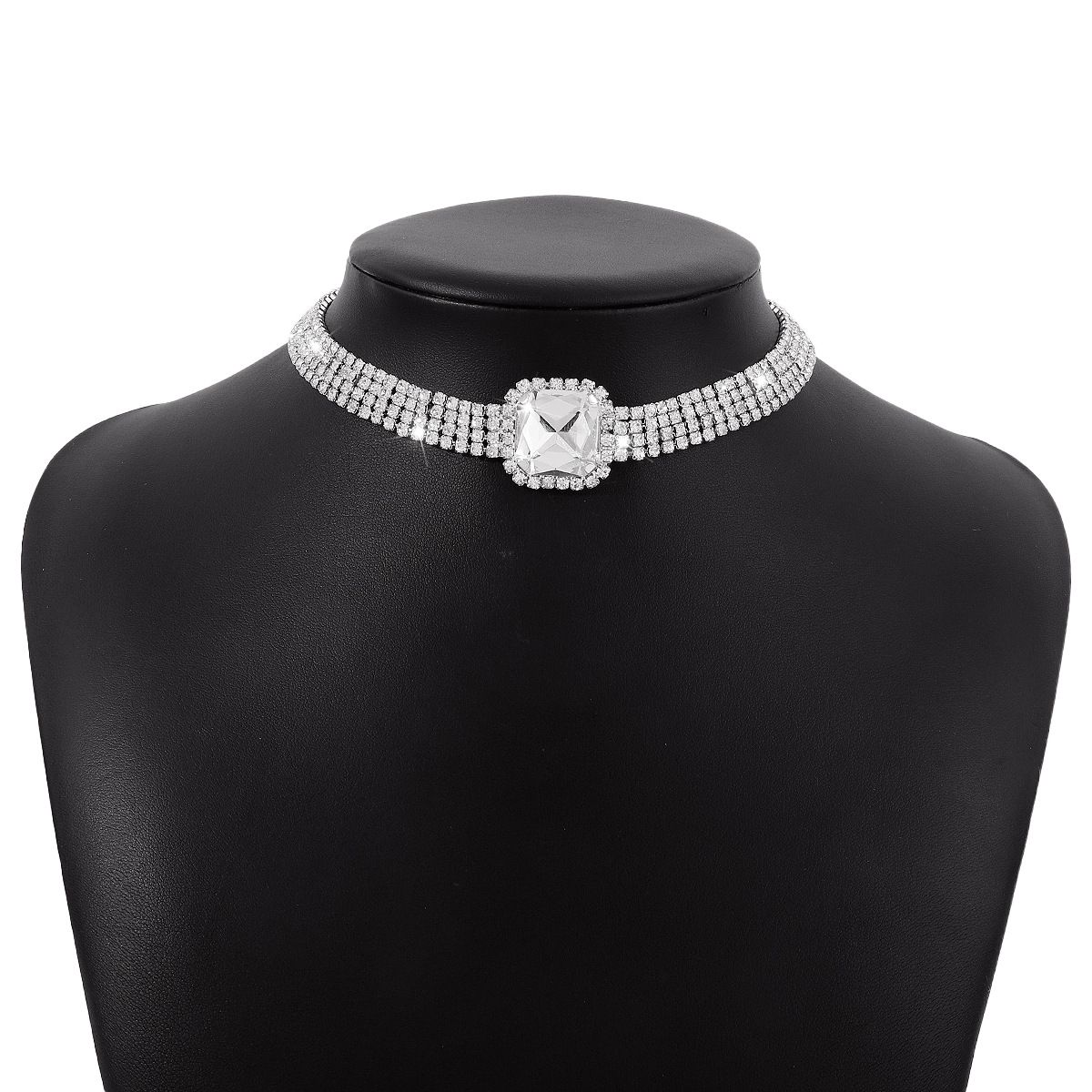 N10457 Light Luxury Claw Chain Personalized Neck Bundle Multi layer Full Diamond Necklace Banquet Party Necklaces_ipsvogv.com