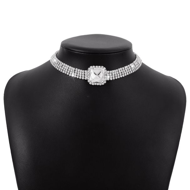 N10457 Light Luxury Claw Chain Personalized Neck Bundle Multi layer Full Diamond Necklace Banquet Party Necklaces_ipsvogv.com