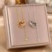 Korean Version Ins Style Interlocking Tassel Double Ring Titanium Steel Necklace For Women, Niche, Light Luxury Design,_ipsvogv.com