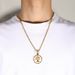 Hip hop color drop oil pendant color circle multi treasure tree oil painting Cuban chain necklace set decoration pendant_ipsvogv.com