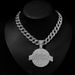 Hip Hop Popular Hip-hop Style Cuban Full Diamond Alloy Round Pendant Men's Necklace_ipsvogv.com