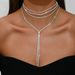 Multi-Layer Rhinestone Body Chain - Stylish Layered Necklace Jewelry_ipsvogv.com