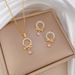 【 Titanium Steel 】 Necklace Earring Light Luxury Full Diamond Ring Water Drop Personalized Temperament Banquet Earrings_ipsvogv.com