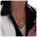 gold stainless steel white square zircon cross pendant necklace female jewelry_ipsvogv.com
