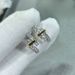 Colorful full diamond cross C-shaped earrings for women with thick gold plating, light luxury temperament, high-end feeling, exquisite inlay_ipsvogv.com