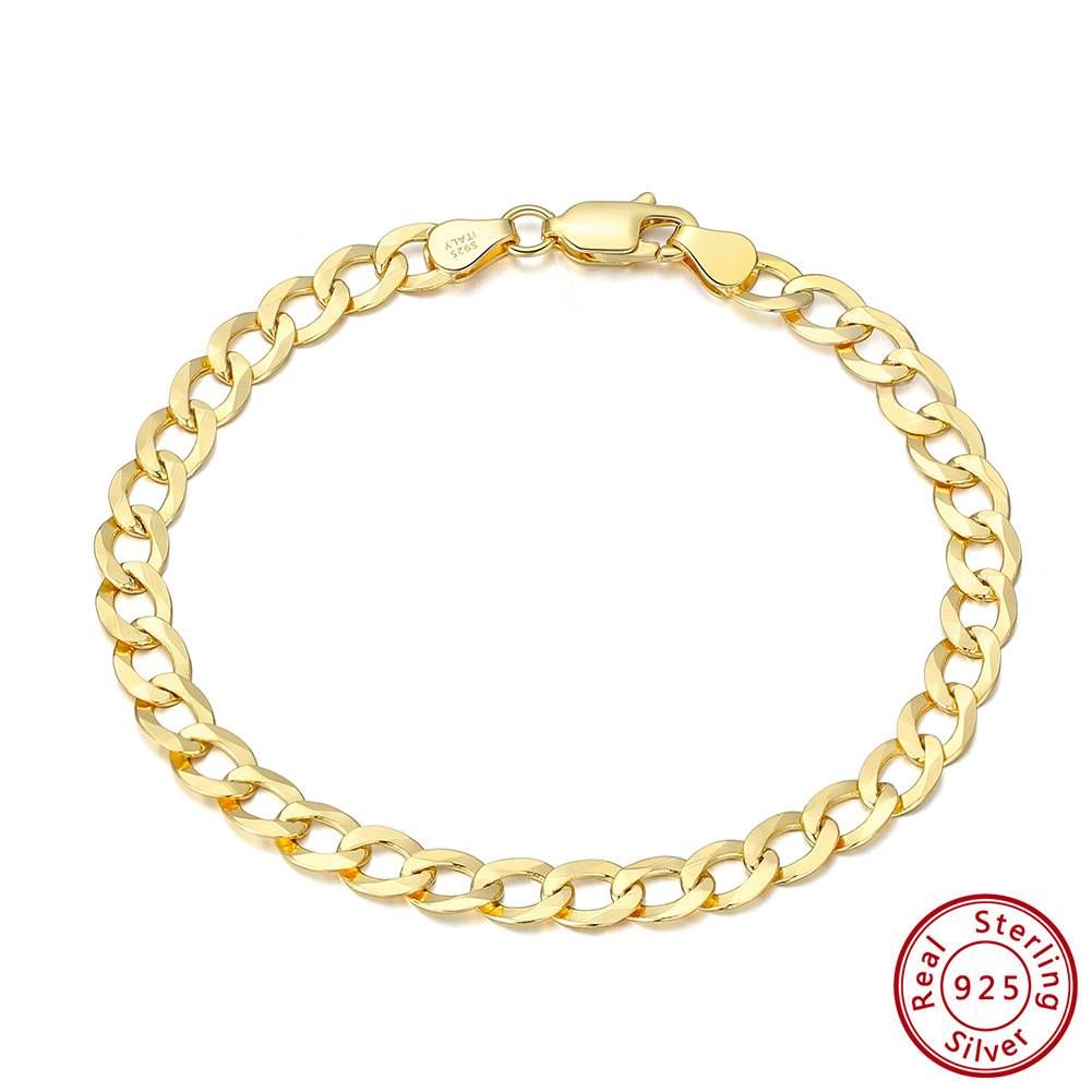 Men's Jewelry 3mm Bracelet S925 Sterling Silver Simple Personality Trend Hip Hop Trendy Men's Cold Style Bracelet Silver Jewelry_ipsvogv.com