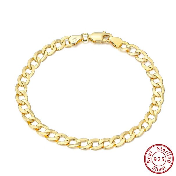 Men's Jewelry 3mm Bracelet S925 Sterling Silver Simple Personality Trend Hip Hop Trendy Men's Cold Style Bracelet Silver Jewelry_ipsvogv.com
