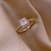 Korean Style Light Luxury Zircon Super Shiny INS Niche Design Square Diamond Minimalist Exquisite Adjustable Open Ring_ipsvogv.com