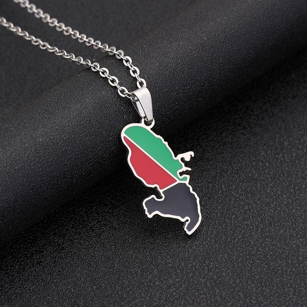 Stainless steel French Martinique map necklace ethnic style female niche design light luxury sweater chain jewelry_ipsvogv.com