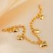 Ladies' Gold Plated Copper Bracelet - Heart Shaped Arabic Style Charm Bracelet, Made Of Brass Material For Daily Wear_ipsvogv.com