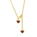 New French Style Niche Wine Red Double Heart Titanium Steel Versatile Heart-shaped Pendant Autumn And Winter Pull-out_ipsvogv.com