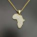 Popular hip hop jewelry sold outside Titanium steel gold plated diamond African map pendant with optional size_ipsvogv.com