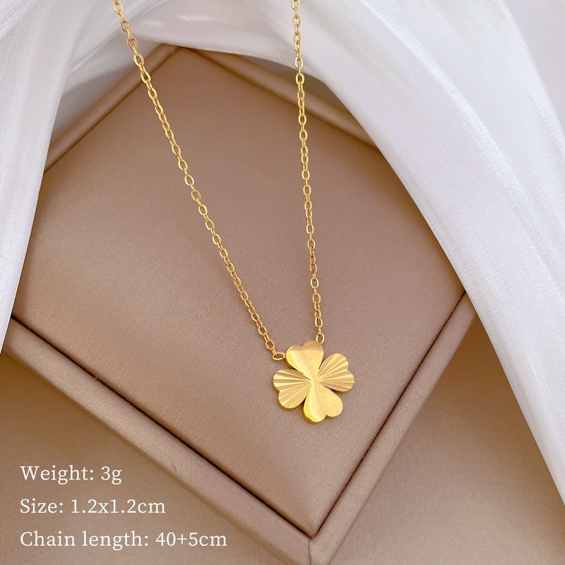 【 Full Body Titanium Steel 】 Lucky Grass Design Sense, Temperament, Personality, Extremely Simple, In Furnace Real Gold_ipsvogv.com