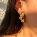 Fashionable Niche INS Titanium Steel Vintage Irregular Petal Versatile Earrings_ipsvogv.com