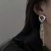 Silver Needle Niche Design Star Heart Asymmetrical Earrings For Women High End Cold Style Retro Personality Earrings_ipsvogv.com
