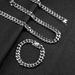 Men's Jewelry Fashion Brand All Match Necklace Accessories Colorful Quenched Titanium Steel Cuban Chain Pendant Set_ipsvogv.com