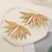 Fashion Trend Gold Wing Niche Design Sense Exaggerated Leaf Drop Earrings_ipsvogv.com