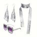 Sparkling Party Aluminum Mesh Accessories Set 70S Retro Disco Style Silver Plated Sequin Accessories_ipsvogv.com