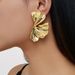 Gold-Plated Exaggerated Metal Style Ginkgo Leaf Fashion Women's Earrings_ipsvogv.com