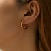 Brass plated K real gold minimalist hoop personality earrings hiphoop glossy circle metal texture earrings_ipsvogv.com