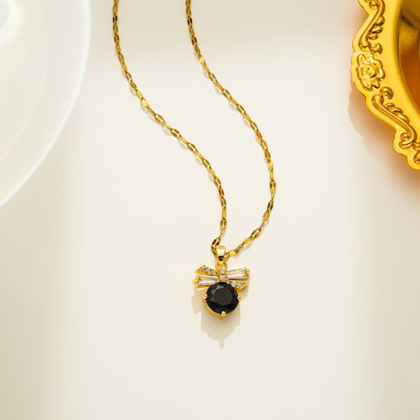 Titanium Steel: Light Luxury Temperament, Gorgeous Bow Pendant Necklace, Female Internet Celebrity, Versatile Collarbone_ipsvogv.com