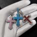 Unisex popular square colored zircon cross pendant new personality full diamond necklace trendy hip hop jewelry_ipsvogv.com