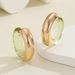 Milad Acrylic Earrings Multi-color Patchwork Clips Ear Hoops_ipsvogv.com