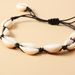 Beach Style Handcrafted Black Rope Women's Foot Accessories With 9 Shell Anklets_ipsvogv.com