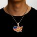 Flag Drip Oil Full Diamond Alloy Pendant American Independence Day Hip Hop Men's Necklace Jewelry_ipsvogv.com
