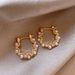 Gold white pearl ear buckle niche design light luxury high-grade sense of temperament earrings explosive autumn-winter vegetarian ring earrings girl_ipsvogv.com