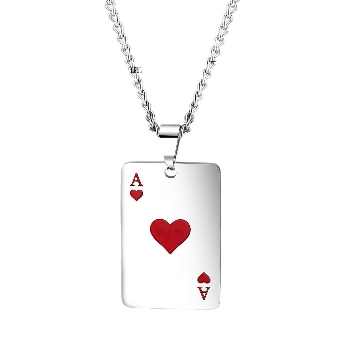 Men's Jewelry Hip Hop Stainless Steel Trendsetter Spade A Men And Women Same Necklace Personality Playing Card Pendant_ipsvogv.com
