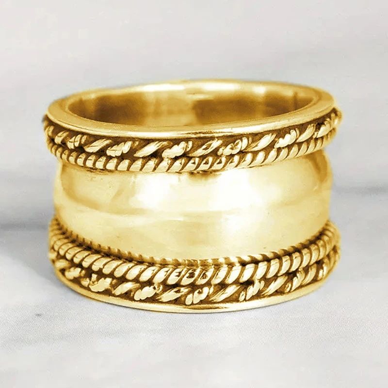 Cao Shi's Net Red Simple Domineering Light Luxury Index Finger Personality Smooth Fried Dough Twists Ring_ipsvogv.com