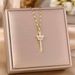 Korean Version Of Ins Simple Zircon Crown Key Pendant Titanium Steel Necklace For Women's High-end Feel Without Fading_ipsvogv.com