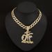 Unisex Jewelry Fashion Luxury Hip Hop Style Full Diamond OTF Letter Alloy Nightclub Disco Cool Unisex Pendant Necklace_ipsvogv.com
