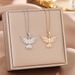 Luxurious Phoenix Wings Pendant Titanium Steel Necklace Women's Diamond Set Internet Red Clavicle Chain New Jewelry_ipsvogv.com