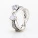 Women's Jewelry Heart-Shaped Bow Ring With Sparkling Ribbon Design, Elegant Crossed Loop Band For Daily Wear Or Special Occasions_ipsvogv.com