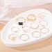 New Personalized Gold Love Geometric Hollow Dot Diamond Drip Oil 11 Piece Set Ring_ipsvogv.com