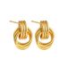 Women’s Jewelry Set Fashion Irregular Gold And Silver Color Matching Earrings Three Dimensional Double Ring Simple Coil Winding Earrings Ear Jewelry_ipsvogv.com