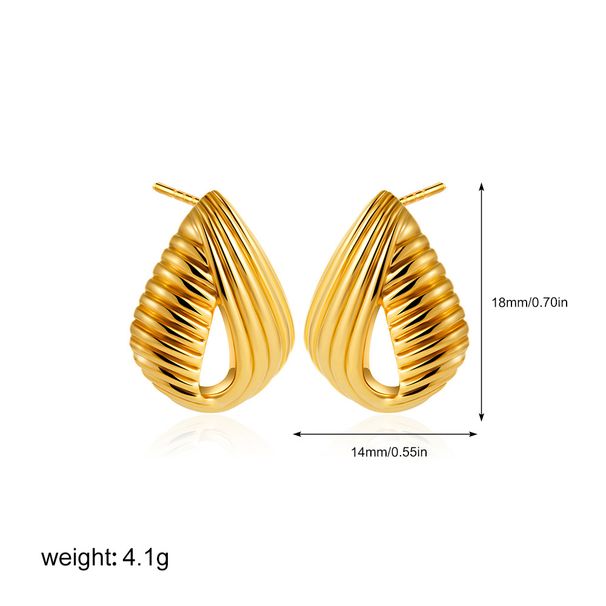 Unisex Light Luxury Hollow Earrings Oval Teardrop Twill Earrings Fashionable And Simple Earrings_ipsvogv.com