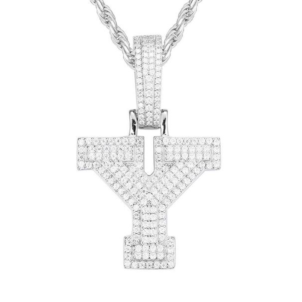 Men's Jewelry S925 Silver Inlaid Moissanite Pendant Solid 26 Letters Pendant Trend Hip Hop Accessories_ipsvogv.com