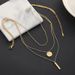New Round Smooth Geometric Rectangular Layered Necklace, Fashionable And Simple Layering Explosive Item_ipsvogv.com