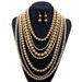 Fashionable And Exaggerated Multi Layered Gold CCB Bead Necklace For Women_ipsvogv.com