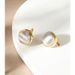 S925 Sterling Silver Niche Design Silk Two-color Ear Buckle Simple INS Earrings Ear Jewelry_ipsvogv.com