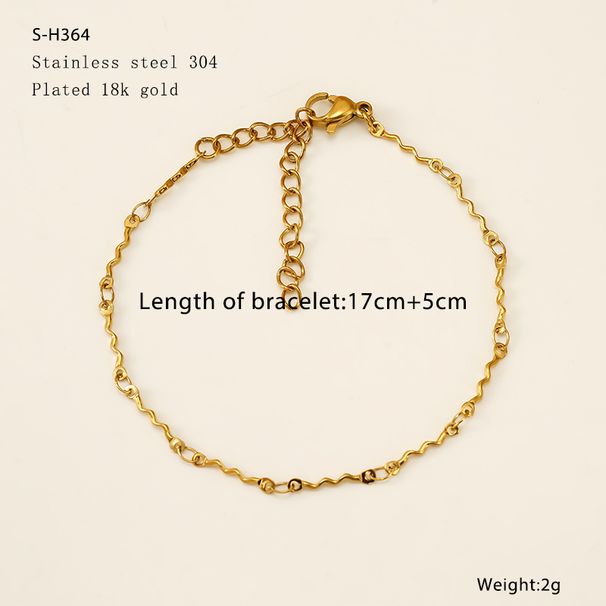 Women's Jewelry Personality Titanium Steel Electroplating K Color Preserving Bracelet Female Metal Fashionable Ins Oval Bracelet_ipsvogv.com