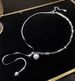 Autumn And Winter Light Luxury Broken Silver Pearl Necklace Women's Titanium Steel Lock Adjustable Personalized Sweater_ipsvogv.com