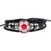 Unisex Sports Bracelet - Leather & Woven Beads (Football, Basketball, Tennis Fan Gift)_ipsvogv.com