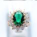 Daifei Style Blue Oversized Pigeon Egg Red Crystal Inlaid Index Finger Ring, Tanzanite Colored Women's Ring_ipsvogv.com